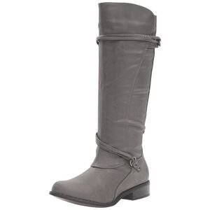 Brinley Co Women's Olive Riding Boot, Grey, 7